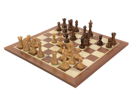4" Leningrad Acacia Chess Pieces 19" Mahogany Board & Box -  CHESSMAZE STORE UK