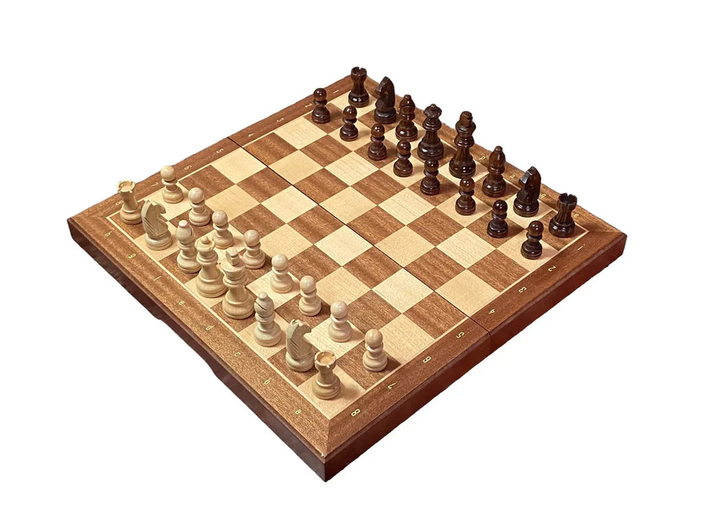 13 Inch Mahogany and Maple Magnetic Chess Set -  CHESSMAZE STORE UK 