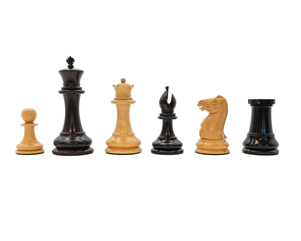 1849 Staunton Design Reproduction Chess Pieces with Mahogany Box