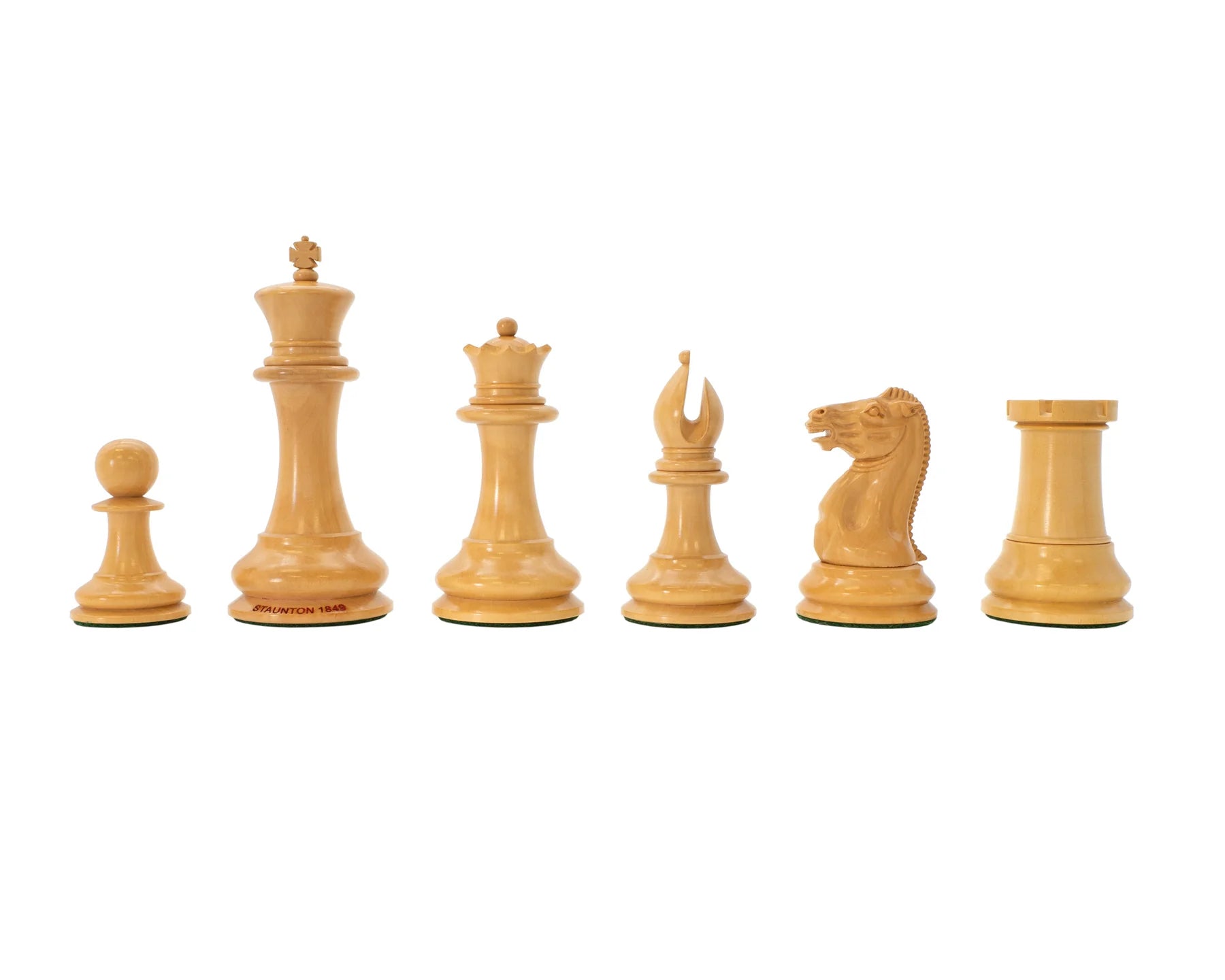 1849 Staunton Design Reproduction Chess Pieces with Mahogany Box