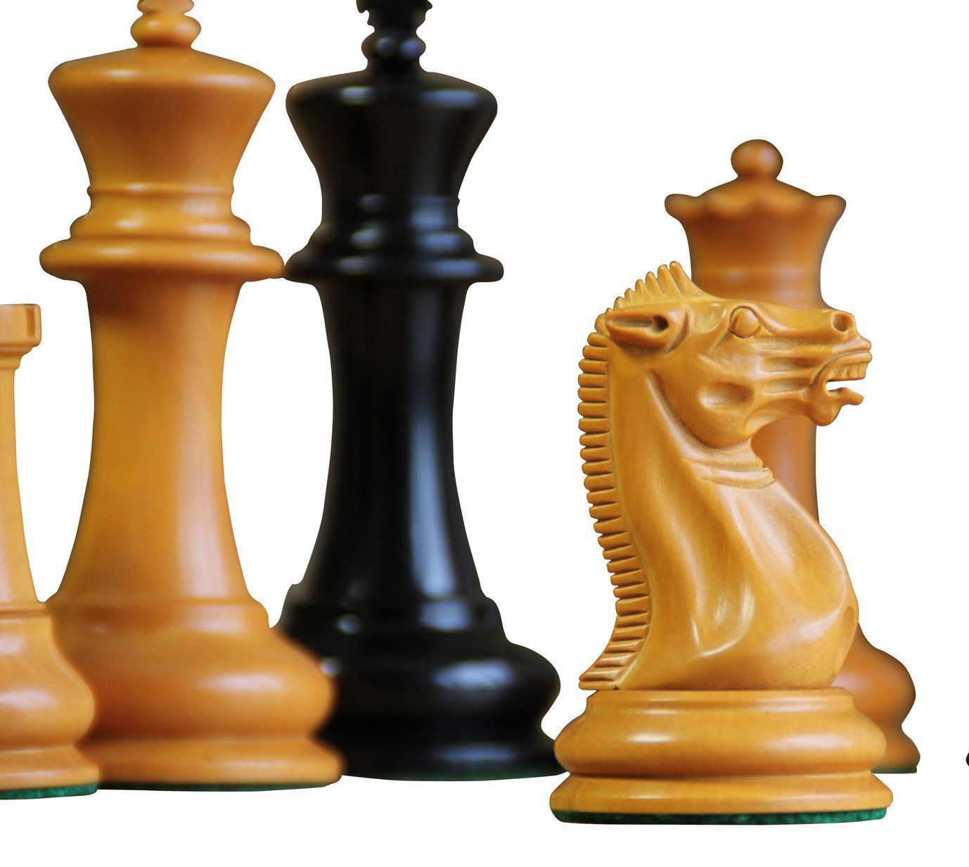 4.4" 1849 Antiqued & Ebony  Chess Pieces -  CHESSMAZE STORE UK 