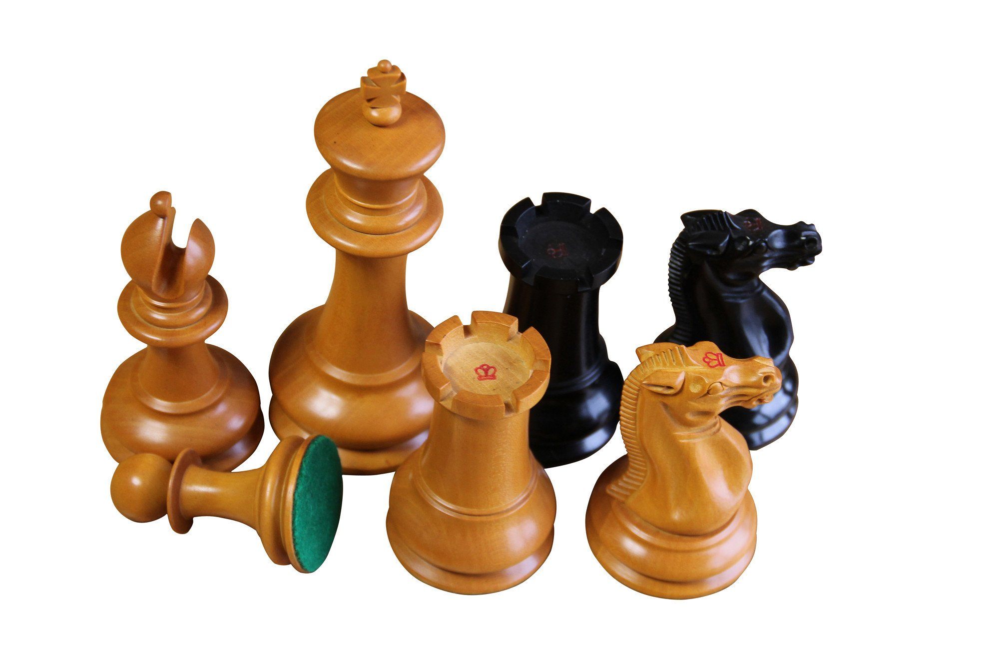 4.4" 1849 Antiqued & Ebony  Chess Pieces -  CHESSMAZE STORE UK 