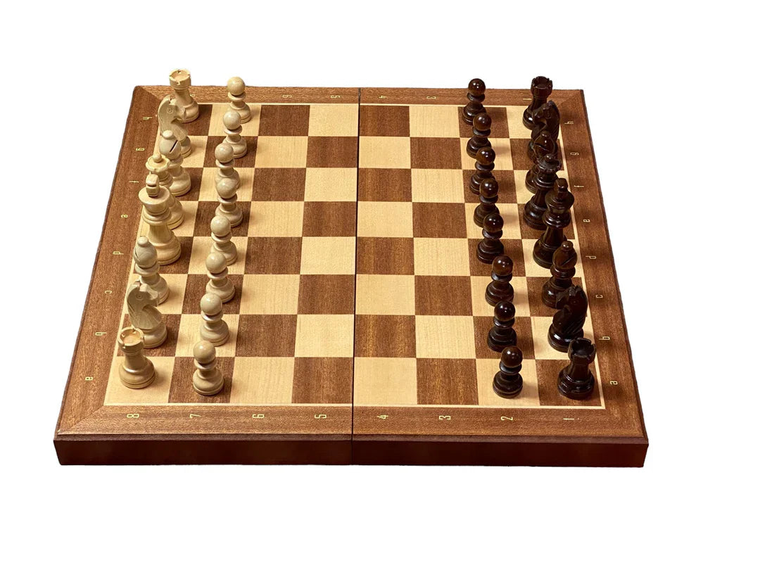 13 Inch Mahogany and Maple Magnetic Chess Set -  CHESSMAZE STORE UK 