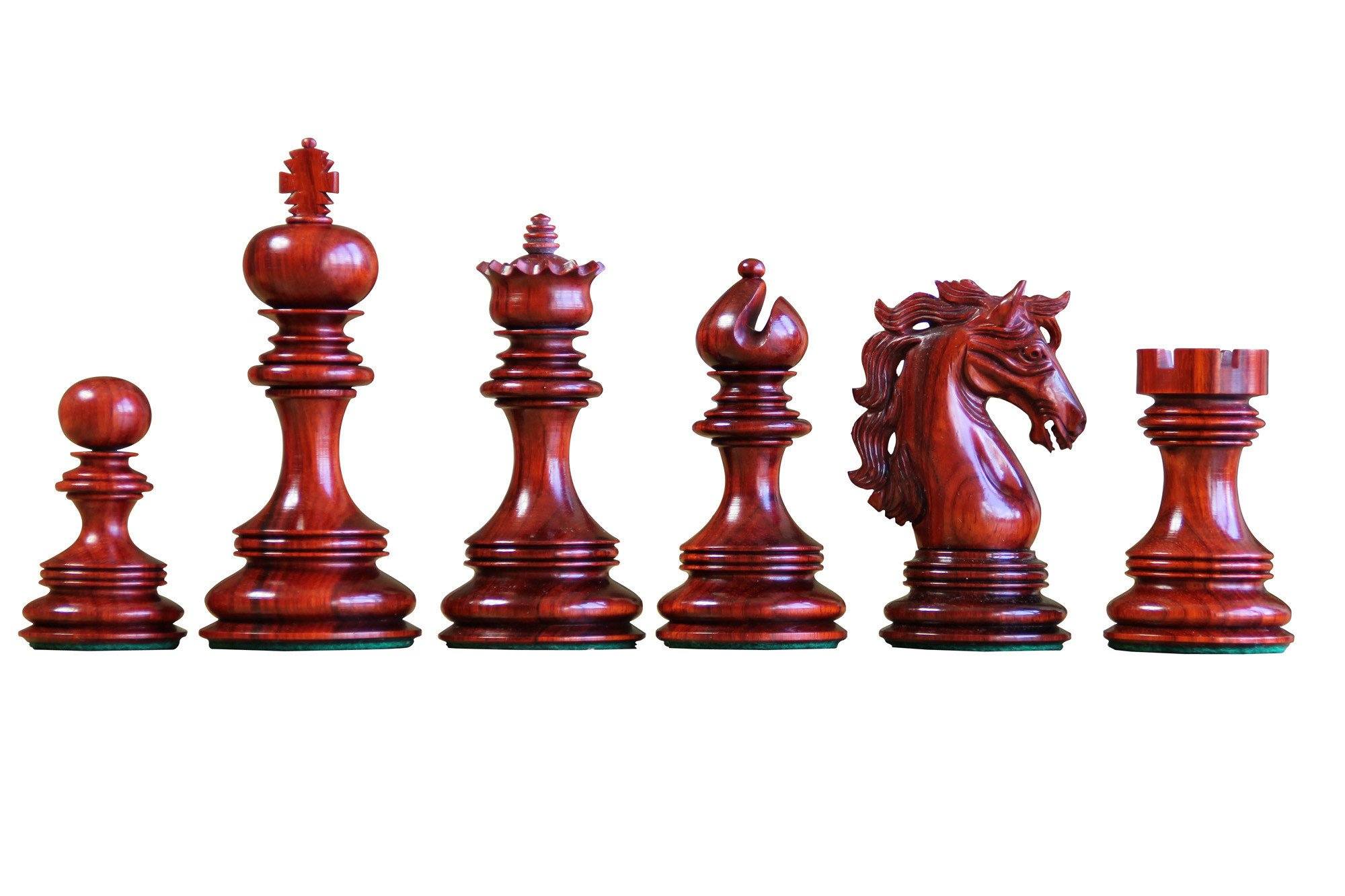 4.5" Andalusian Padauk Chess Pieces -  CHESSMAZE STORE UK 