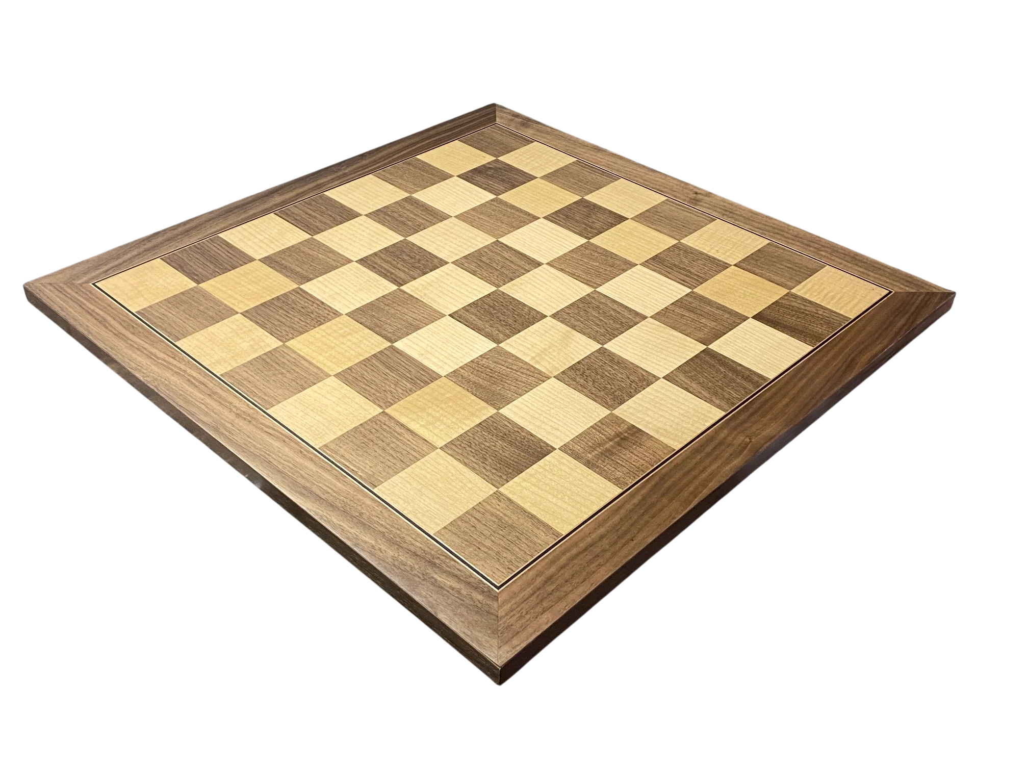 20 Inch Walnut and Maple Deluxe Chess Board