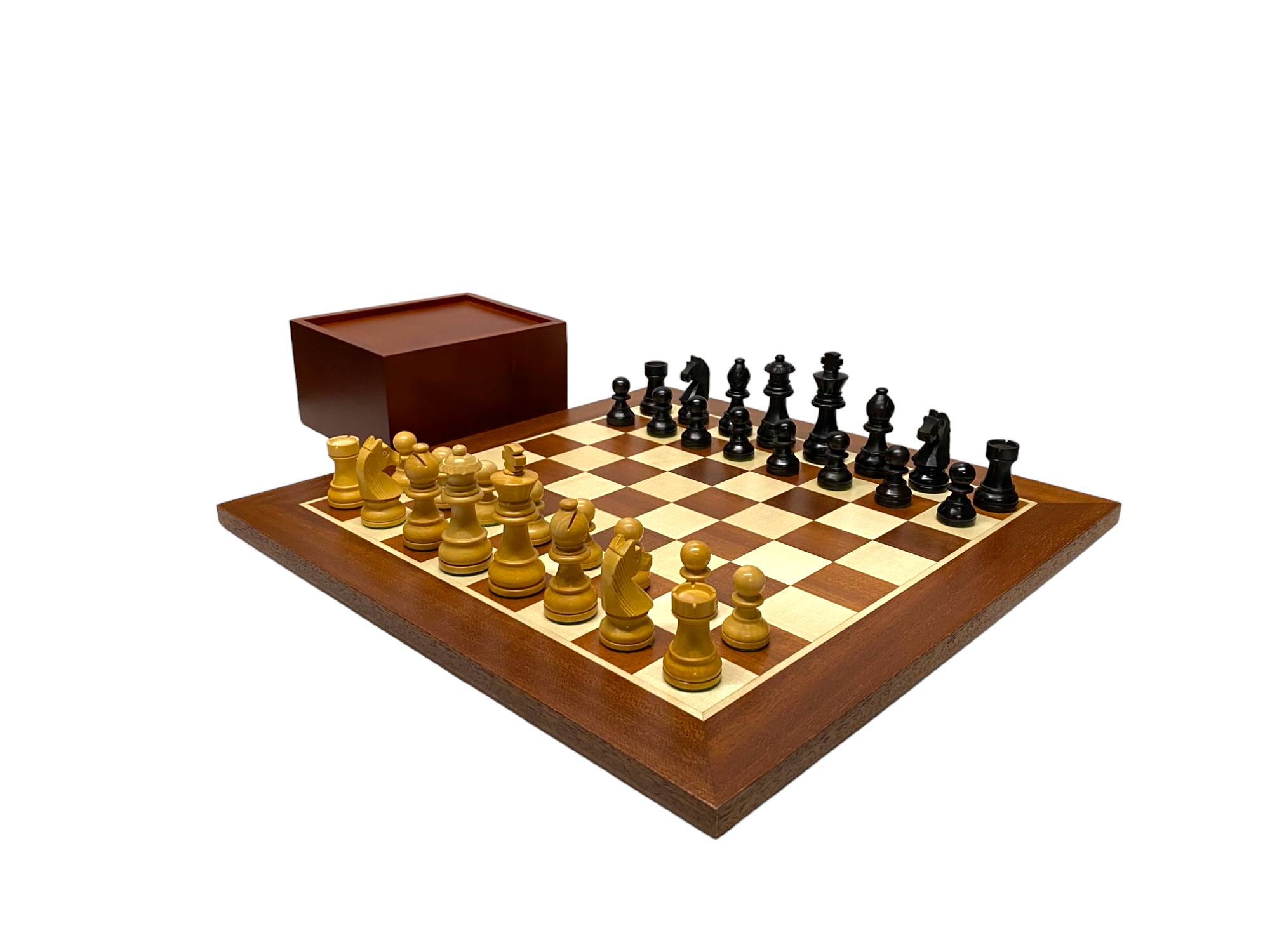 3" Classic Ebonized Chess Pieces 15.75" Wide Border Mahogany Board & Box -  CHESSMAZE STORE UK 