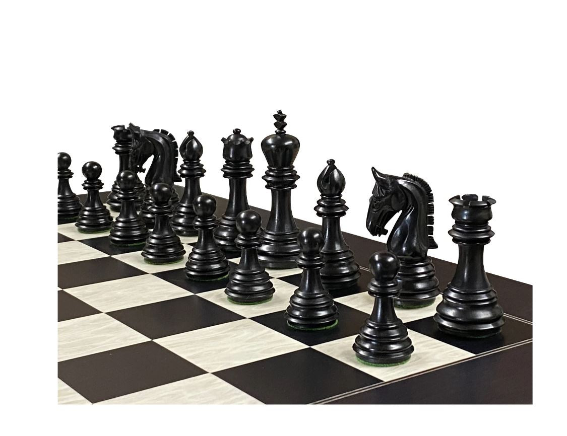 Imperial Black Anegre Birdseye Maple Deluxe Chess Set -  CHESSMAZE STORE UK 